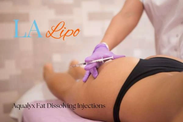 Woman having fat dissolving injections Earl's Court on thighs