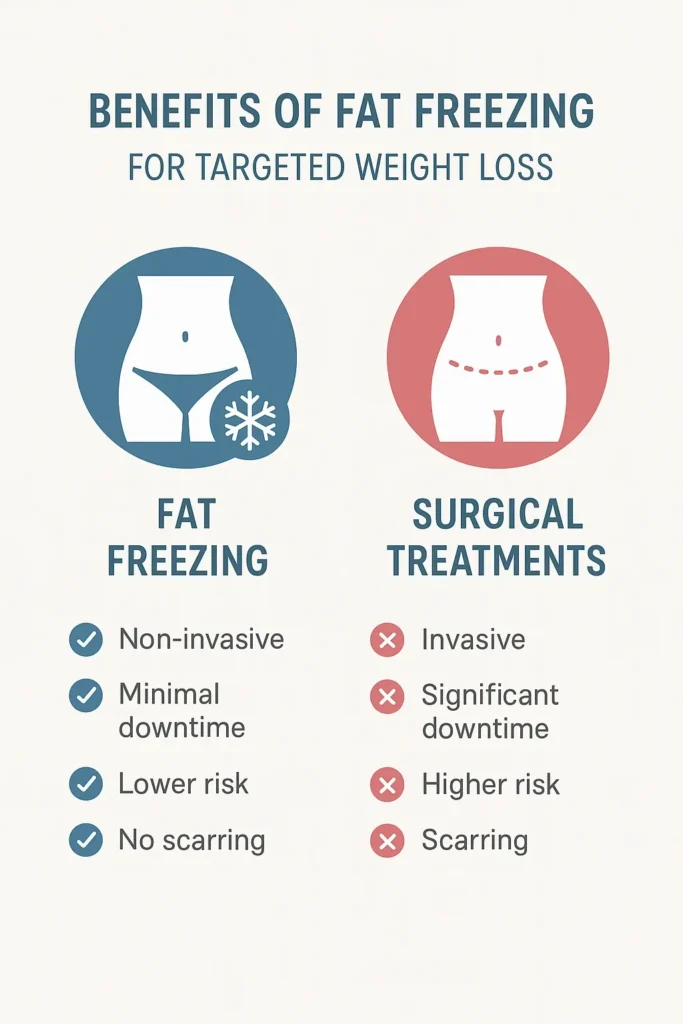 graphic showing the benefits of fat freezing Earl's Court