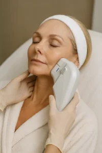 Woman receiving HIFU non surgical facelift treatment Earl's Court
