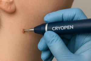 Person receiving skin tag removal Earl's Court